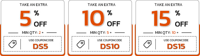 Take an extra 5% 10% 15% off with coupon codes DS5 DS10 DS15