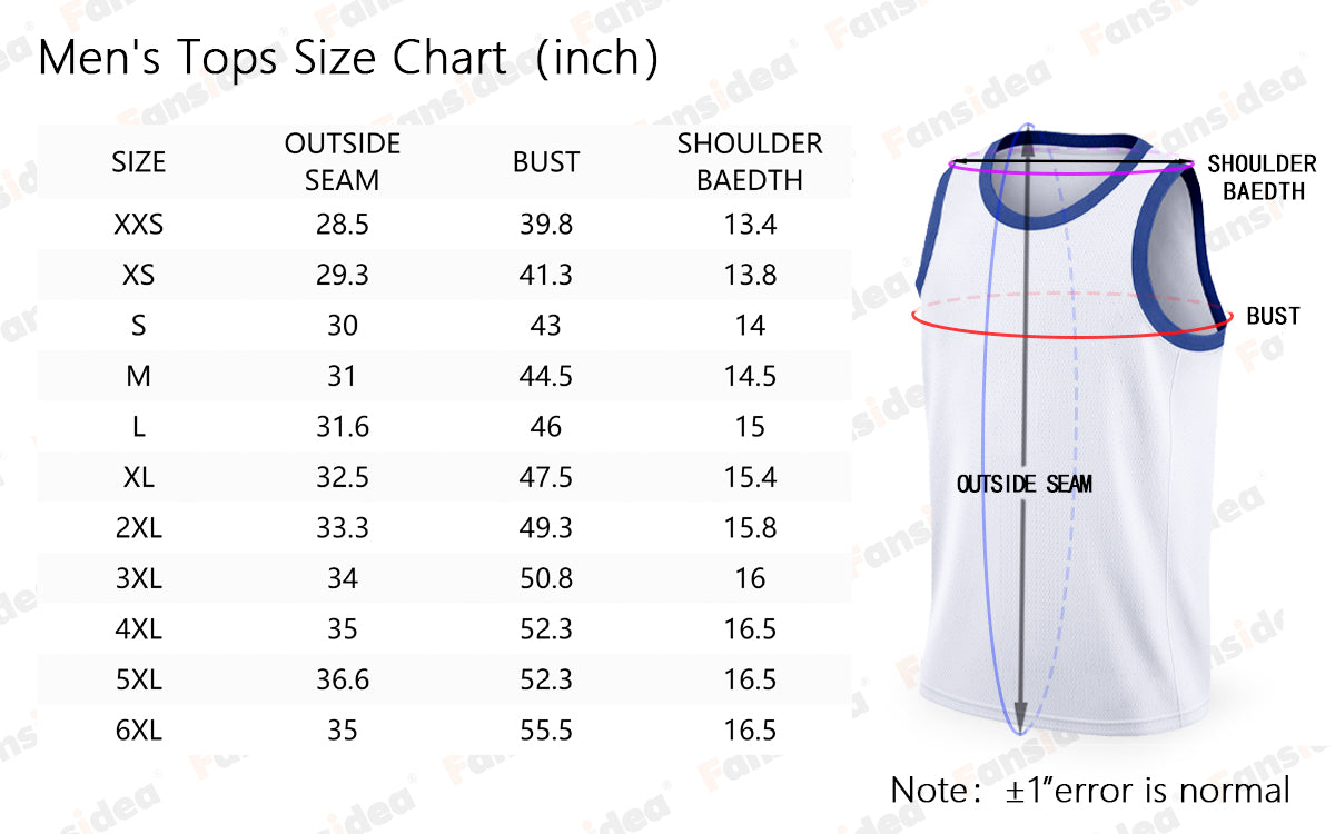 Men's size chart